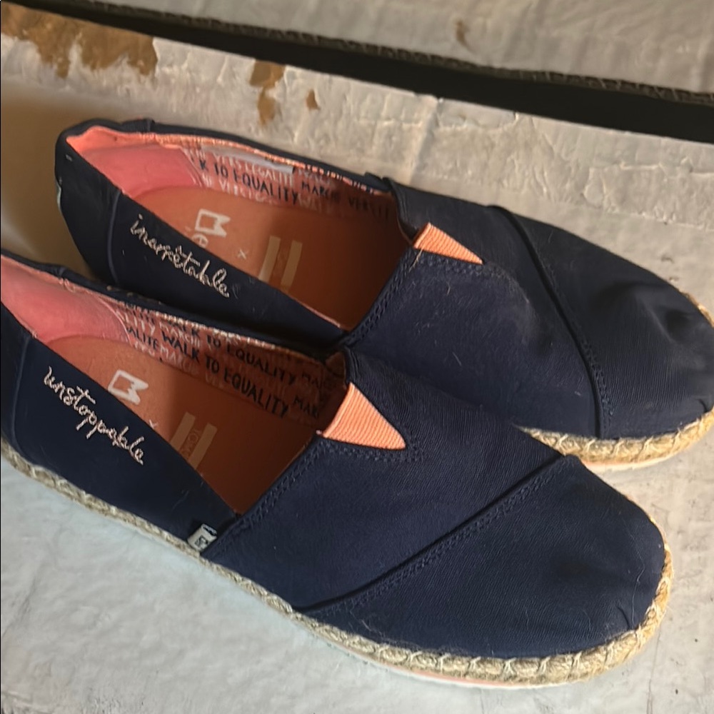 Toms Blue Espadrilles Slip-On Canvas Shoes